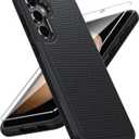 FNTCASE for Samsung Galaxy S23-FE Case: Dual Layer Protective Heavy Duty Cell Phone Cover Rugged Full Body Drop Protection Military Grade Shockproof Phone Case (Black Matte)