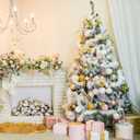 100 Feet White Tinsel Garland Christmas Foil Tinsel Garland Decoration Metallic Banner Wall Hanging Tinsel Streamers for Christmas Tree Birthday Party Decorations (3.54" x 100', White)