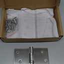 KOLET Ball Bearing Door Hinges, 4 x 4 Inches Door Hinges, Square Corner, Stainless Steel Hinges, Heavy Duty, Smooth and Non Removable Pin, Brushed Nickel, 3 Pack