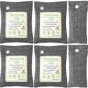 Activated Charcoal Odor Absorber (4x200g Large + 2x75g Small), Bamboo Charcoal Air Purifying Bag, Odor Deodorizer and Eliminator for Cars, Refrigerators, Shoes, Pets, Closets, and More.
