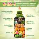 Soursop Bitters Liquid Drops with Irish Sea Moss, Black Seed Oil, Soursop Graviola Leaves Extract - Multivitamin Complex Supports Antioxidant, Slowing Cell-Aging, Gut Cleanse, Detox & Immunity Health