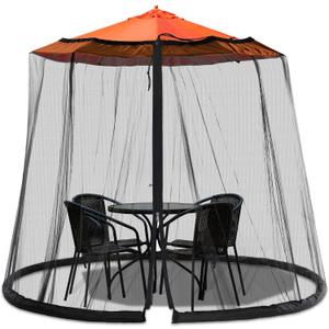 Patio Mosquito Netting - Mosquito net for Patio Garden and Outdoor Umbrellas with Adjustable Elastic Cord and Zipper Umbrella net