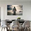 Jesus Canvas Wall Art Christ Wall Decor Jesus Walking in Water Picture Religious Painting Christian Artwork for Living Room Bathroom Modern Home Decor Framed(Art-2,16.00"x24.00")