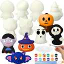 Lenwen 12 Pcs Halloween Squeeze Coloring Craft Kit DIY Halloween Slow Rising Toys Set Make Your Own Painting Crafts Party Favors Supplies Coloring Toys