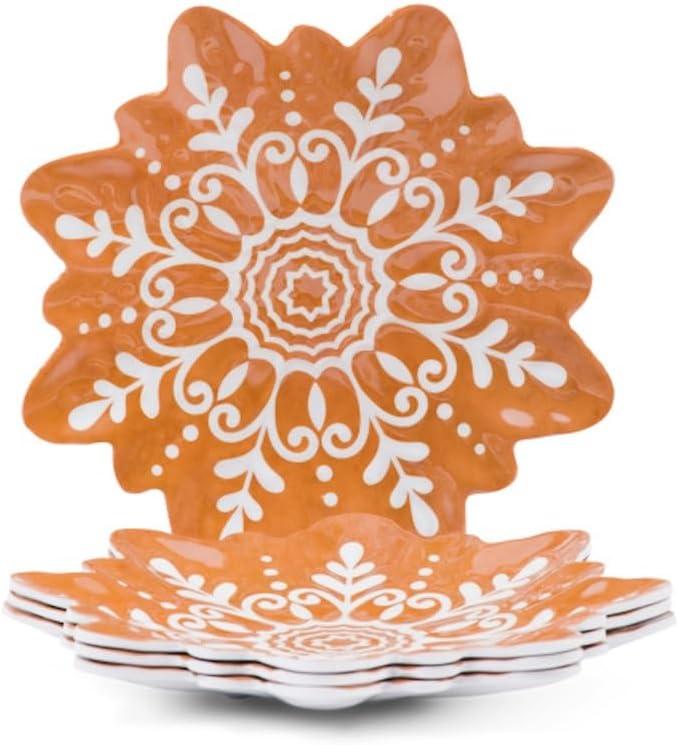 Cupcakes And Cashmere Melamine Appetizer Plates (Gingerbread Snowflake)
