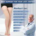 Compression Stockings for Women & Men, 2 Pairs 15-20mmHg Thigh High Compression Socks for Varicose Veins, Swelling, Pregnant