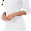 Allegra K Work Dress for Women 3/4 Sleeve Boat Neck Back Slit Sheath 2026 Professional Bodycon Business Casual Dresses M