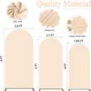 Spandex Fitted Wedding Arch Cover Set of 3 Beige Arch Backdrop Cover 4ft 5ft 6ft Arches Backdrop Frame Covers Chiara Arched Covers Stretchy Backdrops for Gender Reveal Baby Shower Balloon Decor