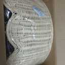 13" Plug in Scalloped Pendant Light, Rattan Hanging Lights with Plug in Cord 15FT Hemp Rope Cord, Dimmable Switch  Indoor Hanging Lamps for Boho Living Room Bedroom (Bulb Included)