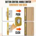 Pocket Door Lock with Handle, Heavy Duty Pocket Door Hardware, Space-Saving Hidden Sliding Door Pull, Privacy Lock Design, Fits Bathrooms, Bedrooms, Dressing Rrooms, Offices(Gold,Privacy Type)