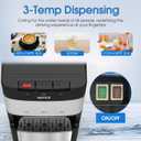 Self-Cleaning Bottom Loading Water Cooler Water Dispenser for 3 or 5 Gallon Bottles - Hot, Room & Cold Water, Child-Safety Lock, for Home/Kitchen/Office (Black)