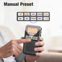 PRUNUS J525 Portable Radio AM FM with Bluetooth Earphone Output & Bluetooth Speaker Mode, Preset, 2500mAh Rechargeable, Micro SD Playback with Shuffle & Sequential Play, Headphone Jack, Sleep Timer