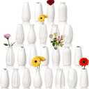 Yaomiao Set of 24 5'' White Ceramic Bud Vase Bulk Boho Rustic Small Flower Vase for Centerpieces for Wedding Home Dining Table Decoration DIY Gift, 12 Styles