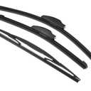 X AUTOHAUX 3 Pcs Front Rear Windscreen Wiper Blades Set for Mazda 2 DE 2007 2008 2009 2010 2011 2012 2013 2014