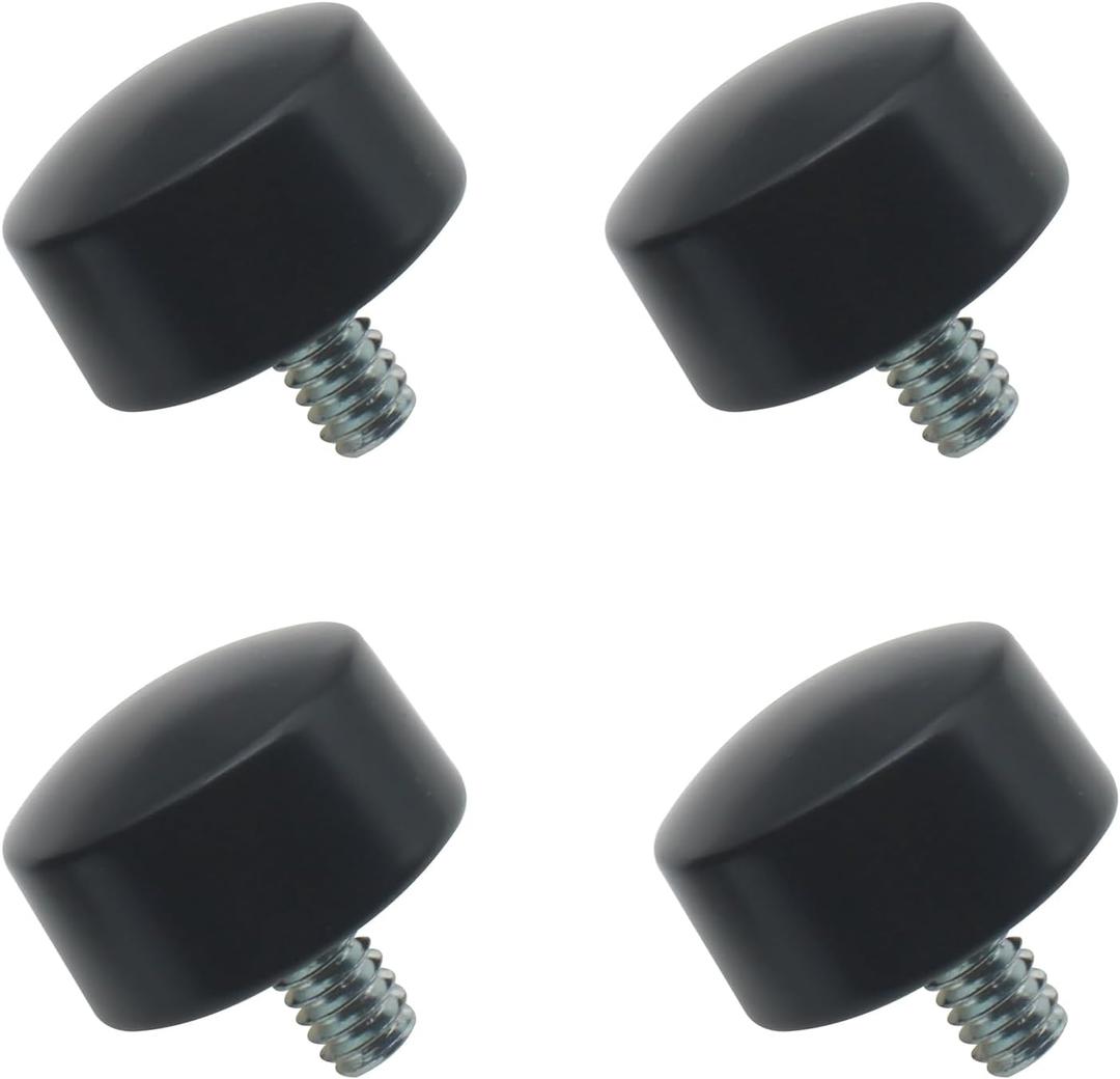 FDXGYH 4 Pcs End Cap Finials for Curtain Rods 3/4" Curtain Rod End Caps Cylindrical Drapery Rod Finials with M6 Screws (Black)