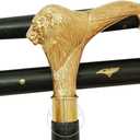 Humaira Nautical Solid Brass Lion Head Handle Wooden Walking Stick Cane Vintage Designer Handmade