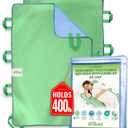 Absorbent Positioning Bed Pads for Elderly with 8 Handles 34"x52"- 2 Pack of Washable Waterproof Incontinence Draw Sheets - Reusable Bed Mobility Under Pads for Seniors Disabled & Bedridden Patients