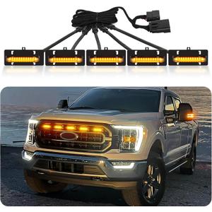 LED Grill Light Only for 2021 2022 2023 F150 XL XLT OEM Grille with Original LED Headlights,Yellow Raptor Lights