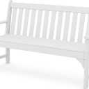 POLYWOOD Vineyard 60" Outdoor Patio Bench, White