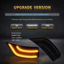 LED Side Marker Lights for 2021-2024 Yukon XL Denali Tahoe Suburban Escalade ESV Amber Position Signal Lamps Smoked Len, 2 Pack (AMBER LED)
