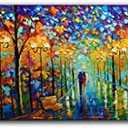 Tyed Art- Contemporary Art Landscape Oil Painting On Canvas Abstract Textured Tree Painting hand-painted acrylic frame wall art modern canvas painting 24x48inch