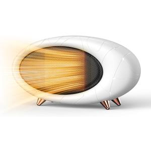 Space Heater,600W Small Desk Heater for Indoor Use,Fast Safety Heat Personal Desktop Heater for Bedroom Table Home Indoor Use (White)
