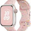 Sport Bands for Apple Watch Band 40mm 41mm 38mm 44mm 45mm 46mm 42mm iWatch Bands for Women Kids Men,Cute Recycled Plastic Silicone Strap for Apple Watch Series 11 10 9 8 7 6 5 4 3 SE 3/2nd Ultra 49mm (Pink Sand)