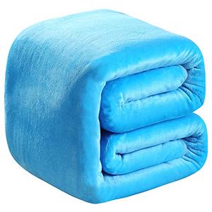 Polar Fleece Blankets Twin Size Light Blue for The Bed Extra Soft Brush Fabric Super Warm Sofa Blanket 66" x 90"(Lake Blue Twin)
