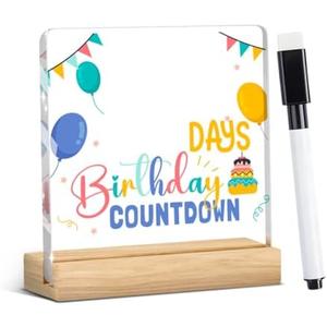 Birthday Countdown Calendar Office Desk Decor for Women Men Acrylic Sign Gifts for Manager Coworker Friend Employee Colleagues Gift Funny Home Office Sign Accessories Desk Decor