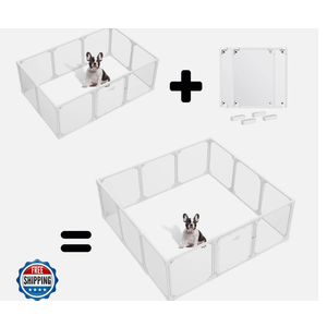 VPNQwQ Dog Playpen - Extension Kit, 2 Panels 30.3" H, 4 I-Shape Connectors (30.3" H, 2PCS) VPNQwQ Dog Playpen - Extension Kit, 2 Panels 30.3" H, 4 I-Shape Connectors (30.3" H, 2PCS)