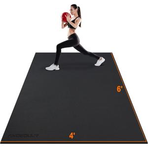Large Exercise Mat 8'x5'|12'x6'|6'x4'|6'x2' Workout Mat for Home Gym Mats Exercise Heavy Duty Gym Flooring Fitness Mat Large Yoga Mat Cardio Mat for Weightlifting, Jump Rope, MMA, Shoe-Friendly