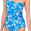 Shoshanna Women's Standard Swim Tie Shoulder One Piece (8, Bright Blue/Optic White)