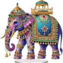 DIY 5D Diamond Painting Kit for Adults, Special Shaped Crystal Flower Tabletop Ornament - Beginner Friendly Home & Office Desk Decor, Complete Craft Gift Set (Elephant)