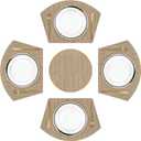 SHACOS Large Size Wedge Placemats with Centerpiece Mat Set of 5, PVC Woven Vinyl Placemats for Round Table Washable Indoor Outdoor Table Mats Reversible Durable, Tan