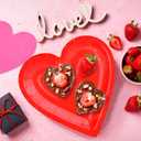 Valentine's Day Party Supplies Set for 48 Guests - Romantic Heart-Shaped Disposable Plates & Napkins with Love-Themed Plastic Tablecloth & Banner - Valentines Day Party Decorations