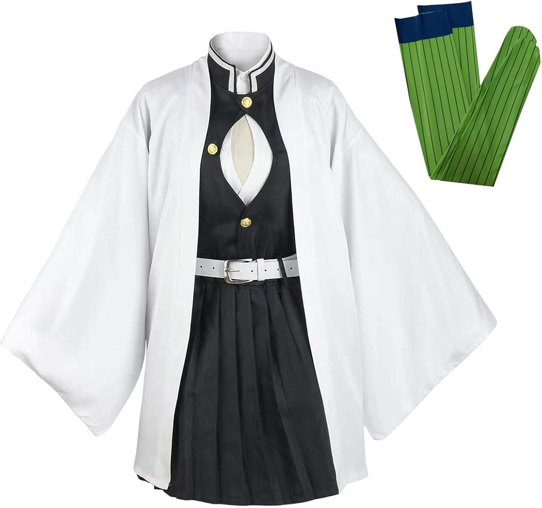 Anime Costume Mitsuri Tanjirou cosplay Nezuko Shinobu Zenitsu Giyuu Halloween outfit Adult (Large)