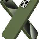 ORNARTO Compatible with iPhone 15 Pro Max Case 6.7", Slim Liquid Silicone 3 Layers Soft Gel Rubber Shockproof Protective Phone Case with Anti-Scratch Microfiber Lining-Cedar Green