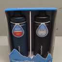 ThermoFlask Stainless Steel Water Bottles 2-Pack - Double-Wall Vacuum Insulated 24 oz BPA-Free Spout Lids - Keeps Drinks Cold 24 Hrs, Hot 12 Hrs - Leakproof, Dishwasher Safe, Mayan Blue/Black