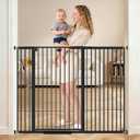 AiWMGL 40.55" Tall, 45.86-53.74 Inch Wide, 1.37" Ultra Narrow Spacing Dog Pet Baby Gate Indoor for Doorway Hallway, Pressure Mounted 46 47 48 49 50 51 52 53 Inches Wide Black
