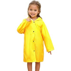 BEBAOVO Yellow Rain Jacket for Kids, Waterproof Hooded Raincoat for Boys Girls Toddlers Children Lightweight Rain Coat Rainwear (US, Alpha, Large, Regular, Yellow)