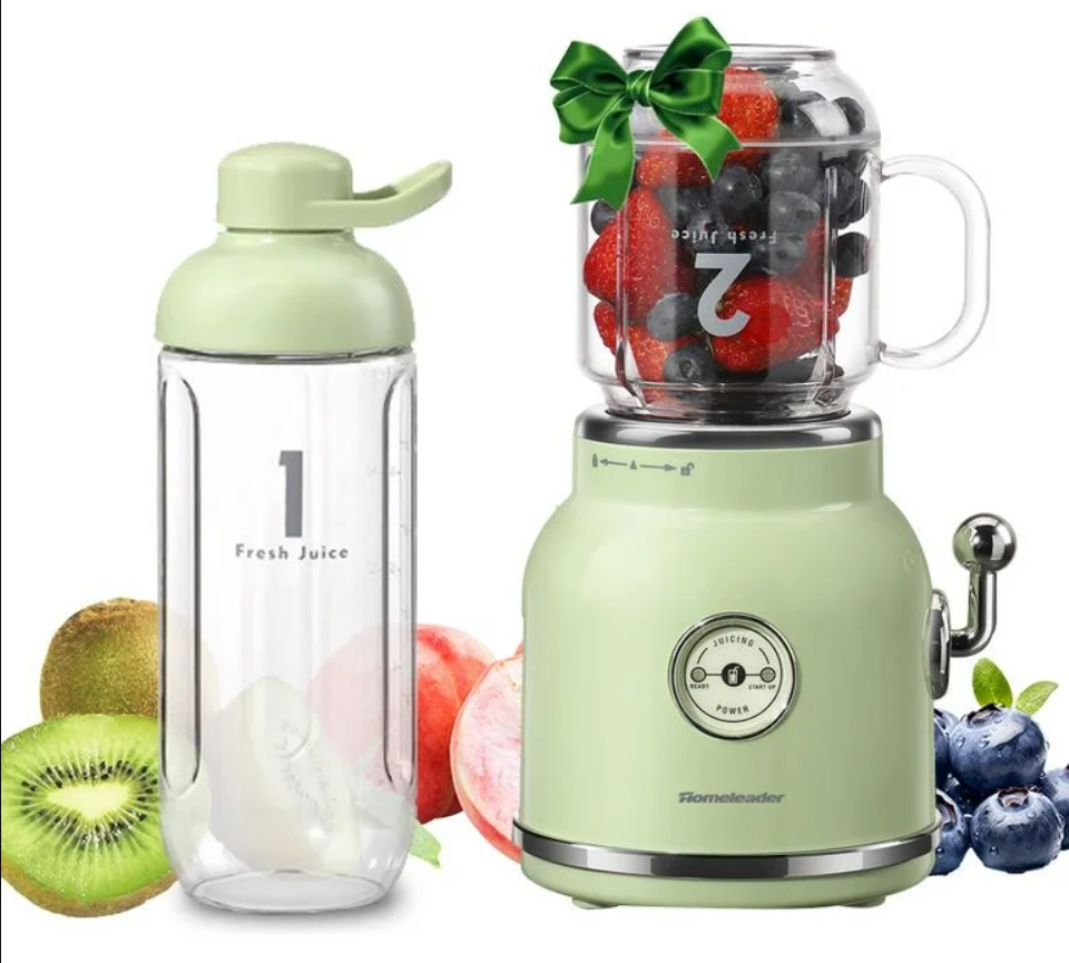 Homeleader Smoothie Blender, Personal Blender for Shakes and Smoothies, With 6 Sharp Blades, 21oz Travel Cup and Lids, Green Machine, Function Blender Juicer
