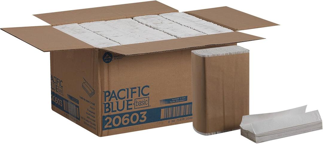 Georgia-Pacific Pacific Blue Basic, 1-Ply C-Fold Paper Towels by GP PRO, White, 20603, 2,400 towels/pack,10 packs/case