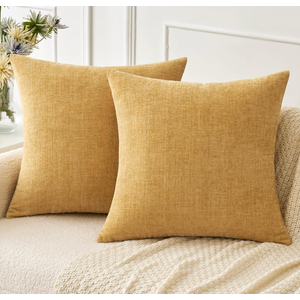 MIULEE Pack of 2 Couch Throw Pillow Covers 20x20 Inch Spring Soft Navy Chenille Pillow Covers for Sofa Living Room Solid Dyed Pillow Cases