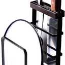 VANRA Metal Steel Cutting Board Holder Knife Block Kitchen Organizer Pantry Bakeware Rack Pan Pot Cover Lid Rack Stand (Bronze) (4.7"L X 5.5"W X 8.5"H - Without Draining Tray)