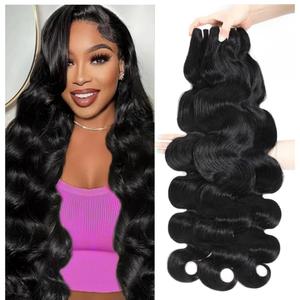 16A Body Wave Bundles Human Hair 100% Real Raw Human Hair Bundles Body Wave 22 24 26 Inch,No Tangle Shedding,Triple Lifespan Virgin Hair Extensions Thick Weave Reusable (Natural Black)