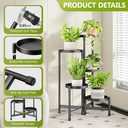 Cawukege 5 Tier Plant Stand Indoor, Tiered Plant Stand Outdoor for Multiple Plants, Corner Plant Shelf for Patio Balcony Porch Garden Living Room House, Black