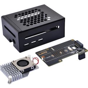 GeeekPi Metal Case with N04 PCIe M.2 Key-M NVMe SSD PCIe Peripheral Board for Raspberry Pi 5, with Official Active Cooler