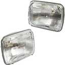 TRQ 2 Piece Headlight Assembly Set Rectangular Driver & Passenger Side Compatible with Chevrolet, Chevy, Dodge, Ford, GMC, Mazda, Mercury, Mitsubishi, Toyota GM2500110 GM2500112 GM2500141 GM2501141, 1 Pac