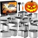 ZMCINER 22 PCS Pumpkin Carving Kit Heavy Duty Stainless Steel Pumpkin Carving Tools Simple & Safe Pumpkin Carving Kit for Kids & Adults