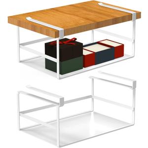 2 Pack Under Shelf Storage Basket Organizer Hanging Holder Metal Under Cabinet Organizer for Kitchen, Pantry, Desk, Bookshelf, Cabinet Slide-in Hanging Storage Basket